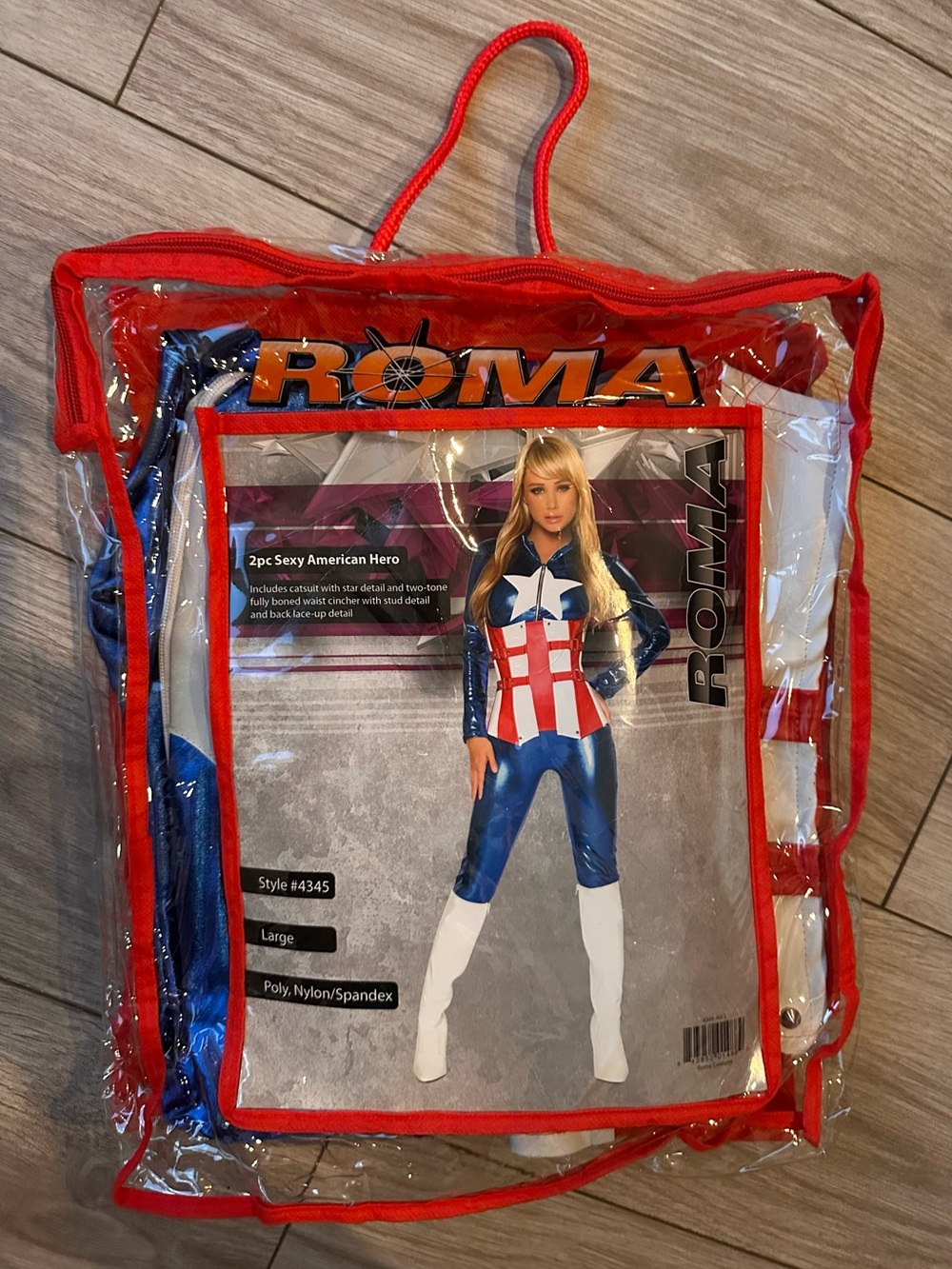 Roma Sexy American Hero Costume L Style 4345 2-Pc Blue Red White